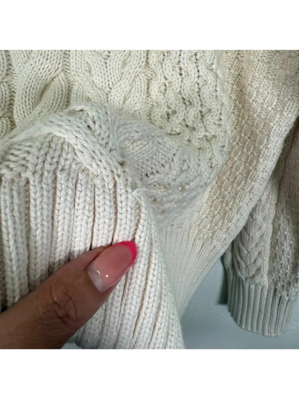 Everlane The Cable Sweater Everyday Organic Cotton Boxy Crewneck Fisherman Small - Picture 8 of 15